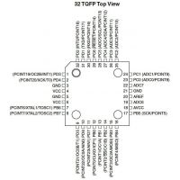 Diagrama de pines microcontrolador ATMEGA168A-AU