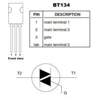 Diagrama de pines BT134-600D