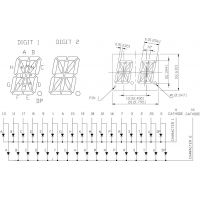 Diagrama de pines y dimensiones del LTP-4323P