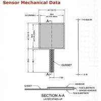 Dimensiones del sensor de fuerza FSR406