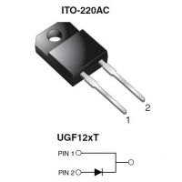 Diagrama de pines del diodo UGF12JT