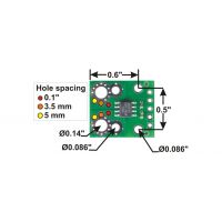 Dimensiones de los pads del sensor de corriente 2197