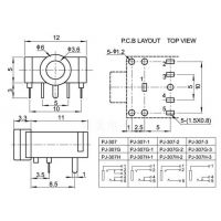 Plano y diagrama esquemático del Jack estéreo PJ-307