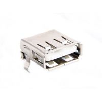 Conector USB tipo A hembra montaje en impreso, angulo recto