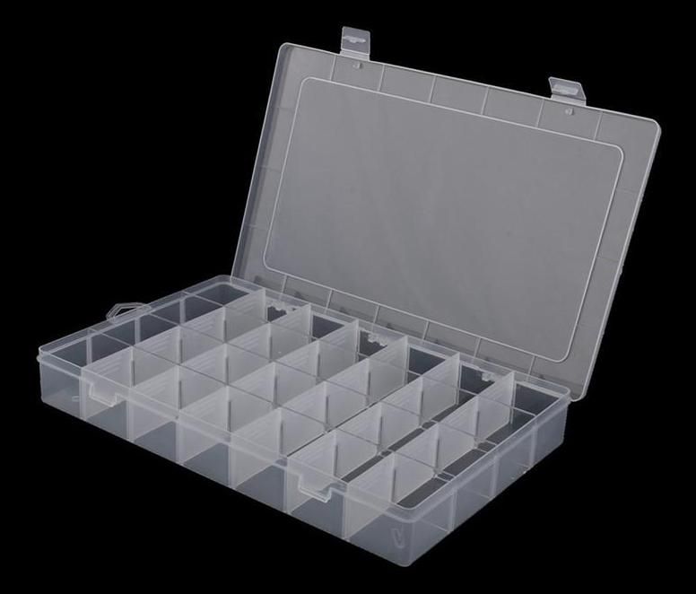 Caja De Plástico Grande Con 28 Divisiones 5x35x22cm