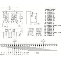 Diagrama de pines y dimensiones del ELD-526SRWA