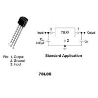 Pines y aplicación del regulador 78L05