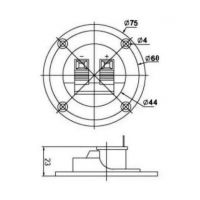2 ways 75 mm round connector or terminal for baffle